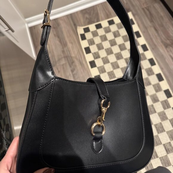 Neiman Marcus Black Horsebit Buckle Reverie Bag - Picture 6 of 6